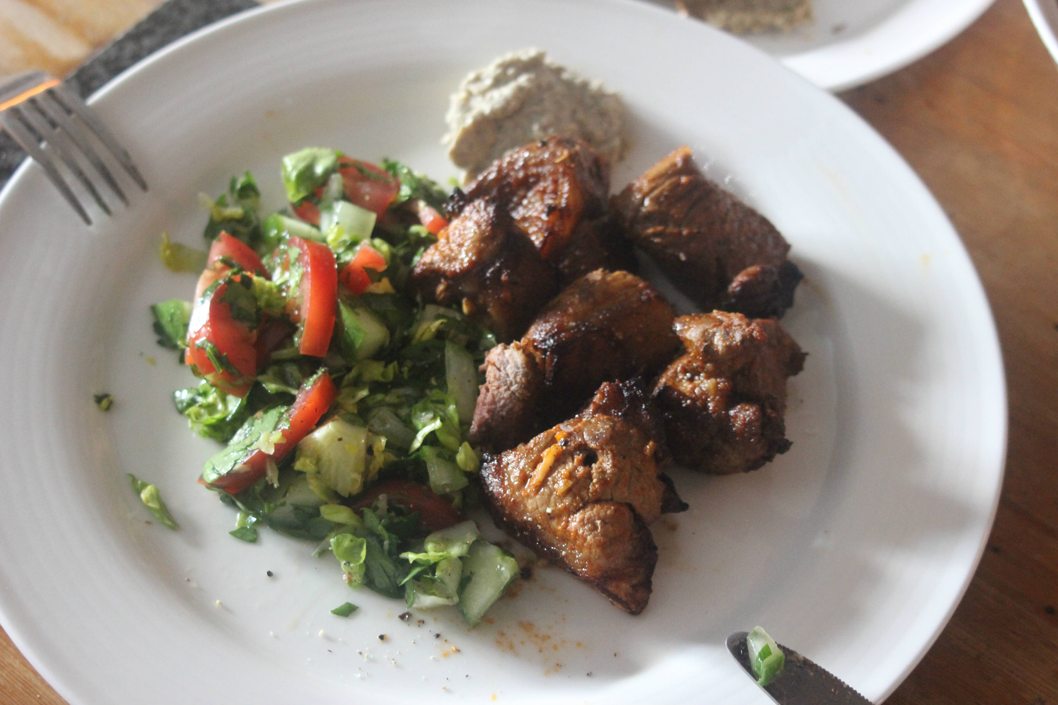 Lamb Kebabs and Baba Ganoush